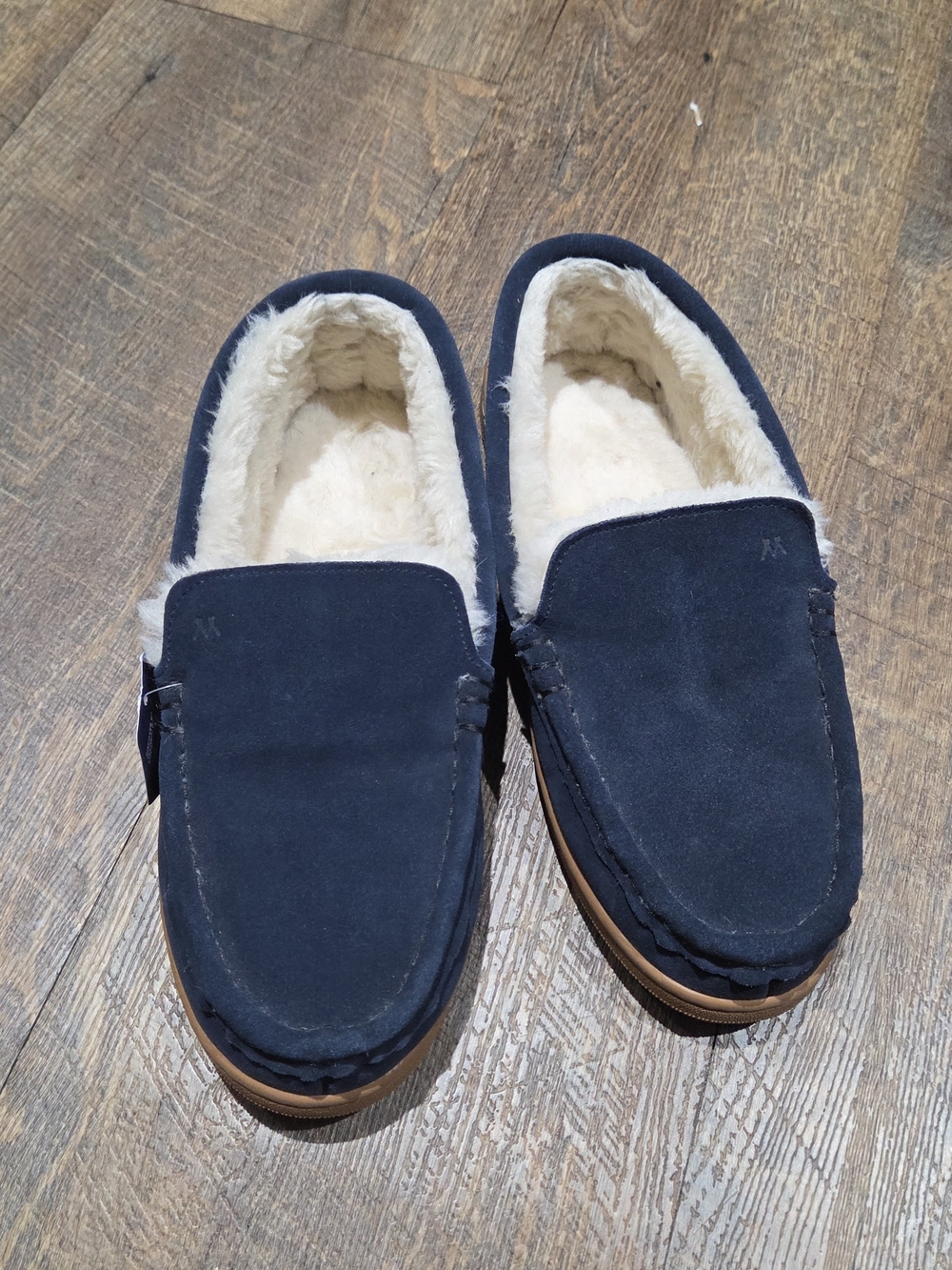 Men's Navy Suede Lined Slip-On Moccasin